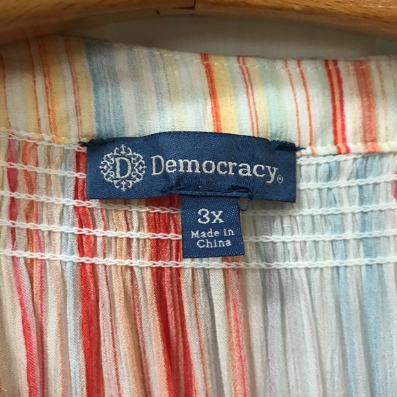 NEW - Philosophy Colorful Striped Button Blouse top Shirt ladies size 3X Orange - Picture 8 of 9